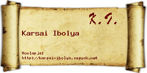 Karsai Ibolya névjegykártya